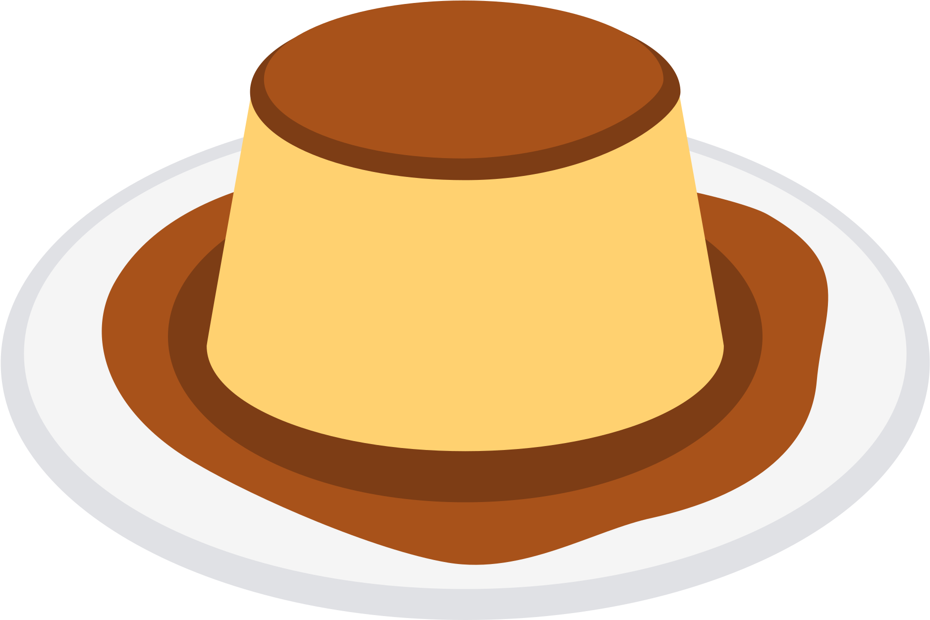 Caramel Custard Dessert Illustration.png PNG Image