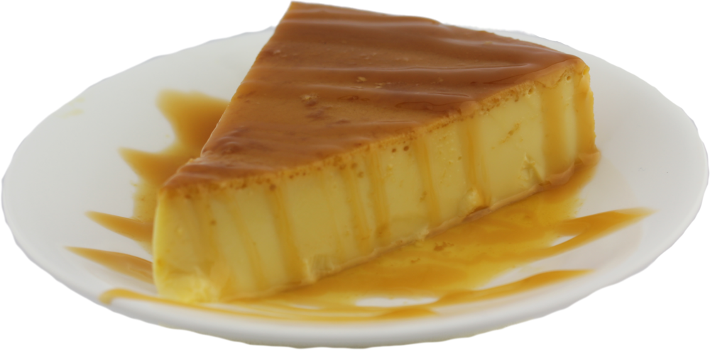 Caramel Flan Dessert Slice.png PNG Image