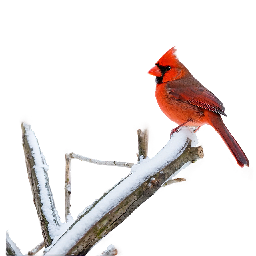 Cardinal In Snow Png 06252024 PNG Image