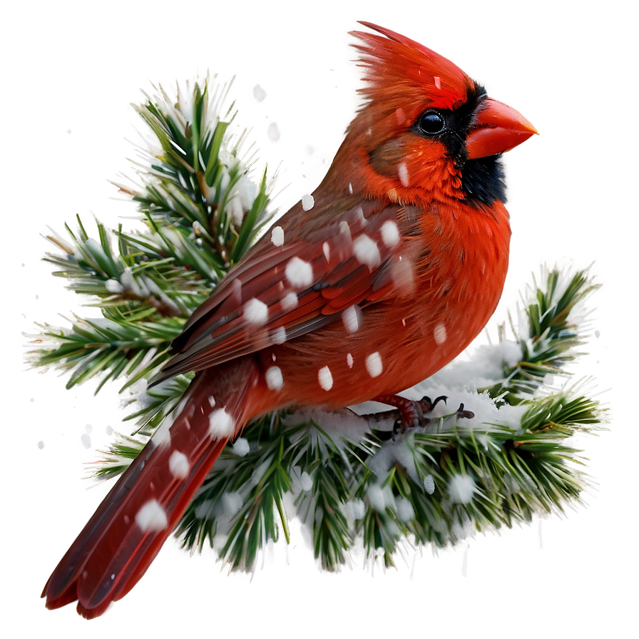 Cardinal In Snow Png 06252024 PNG Image