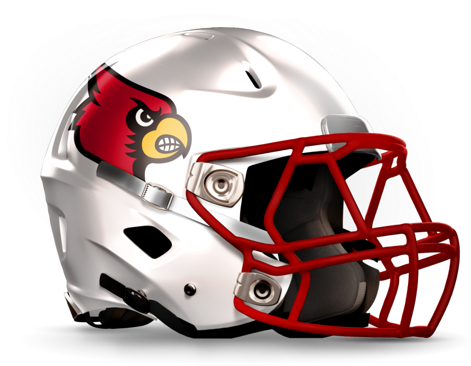 Cardinal Themed Football Helmet PNG Image