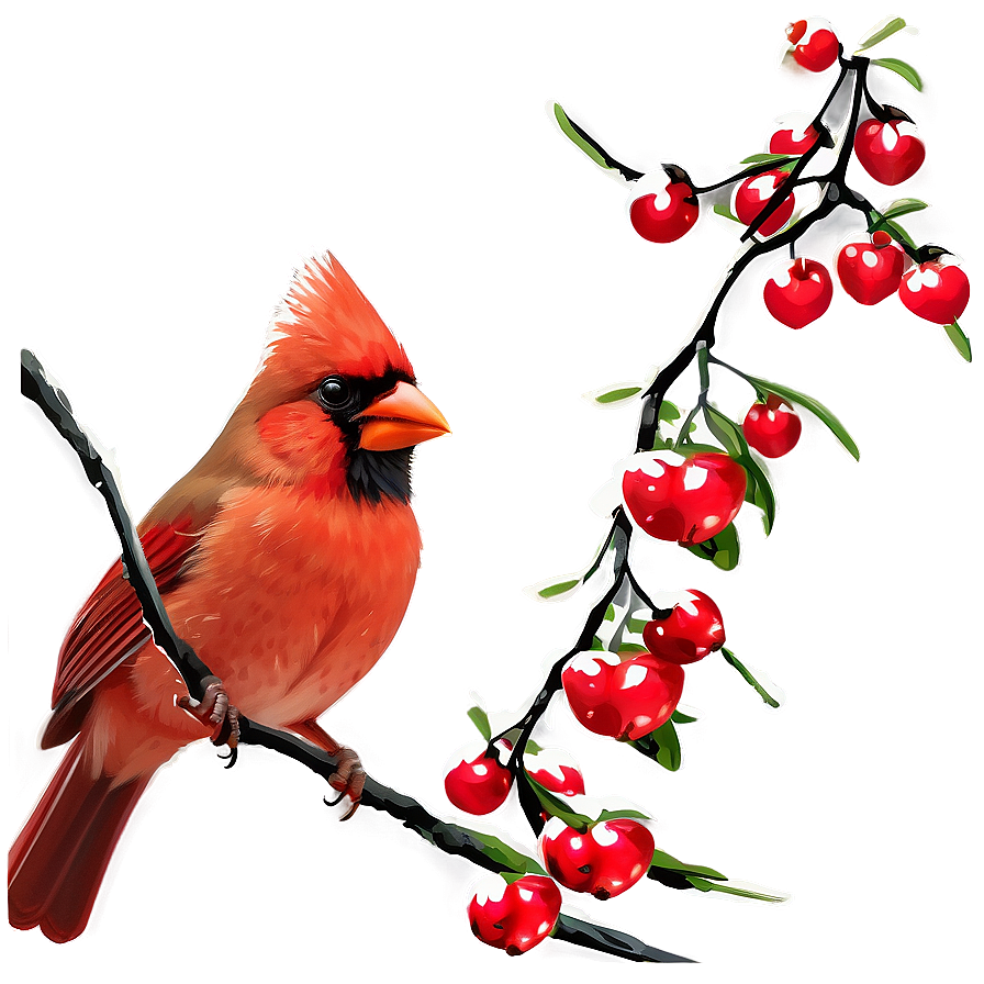 Cardinals And Berries Png Oew66 PNG Image