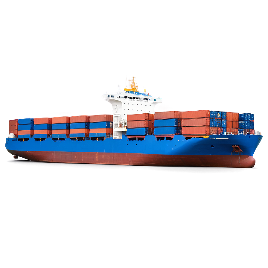 Cargo Ship With Containers Png Xel2 PNG Image