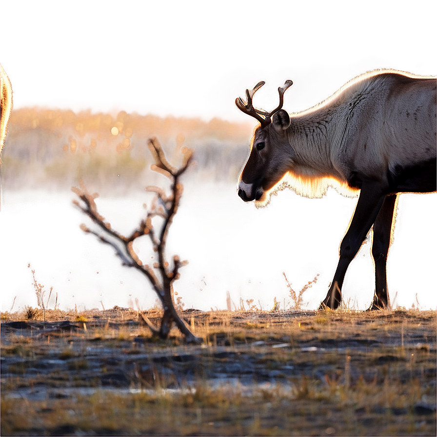 Caribou During Golden Hour Png Kny PNG Image