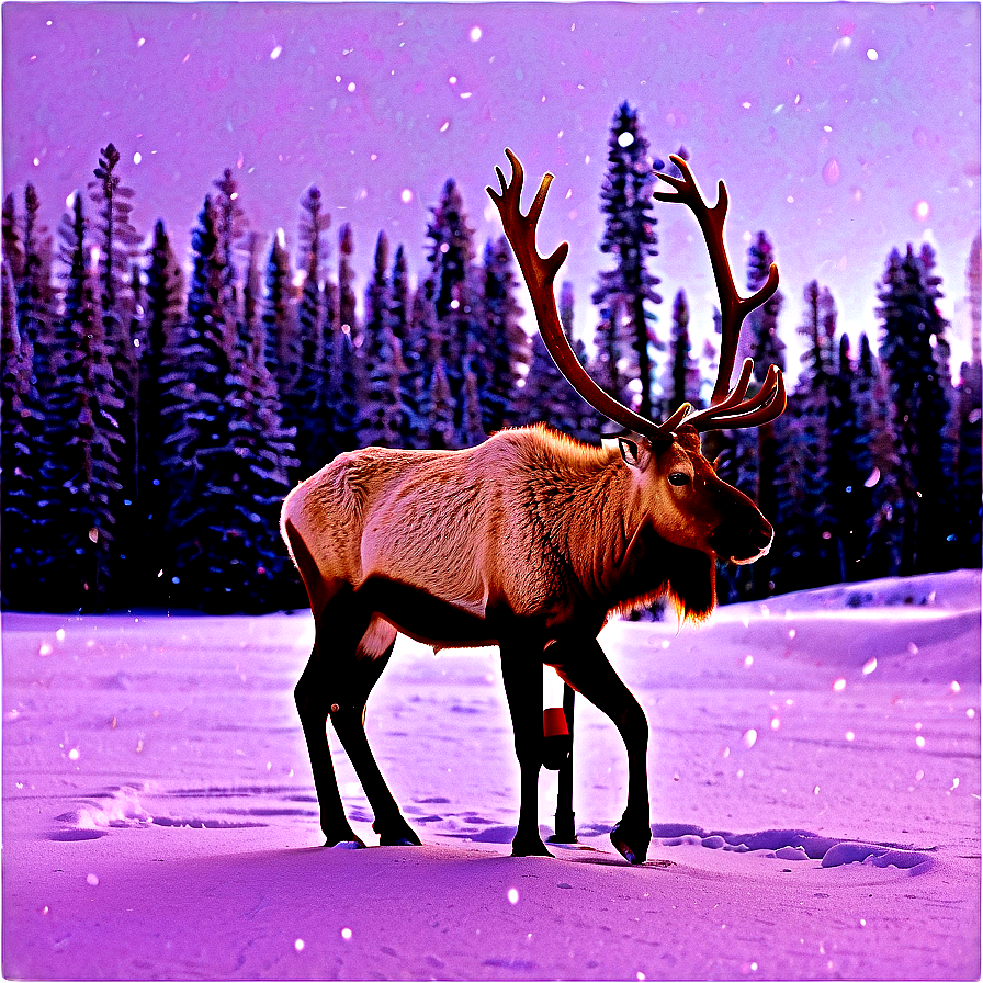 Caribou In Winter Wonderland Png Yxb PNG Image