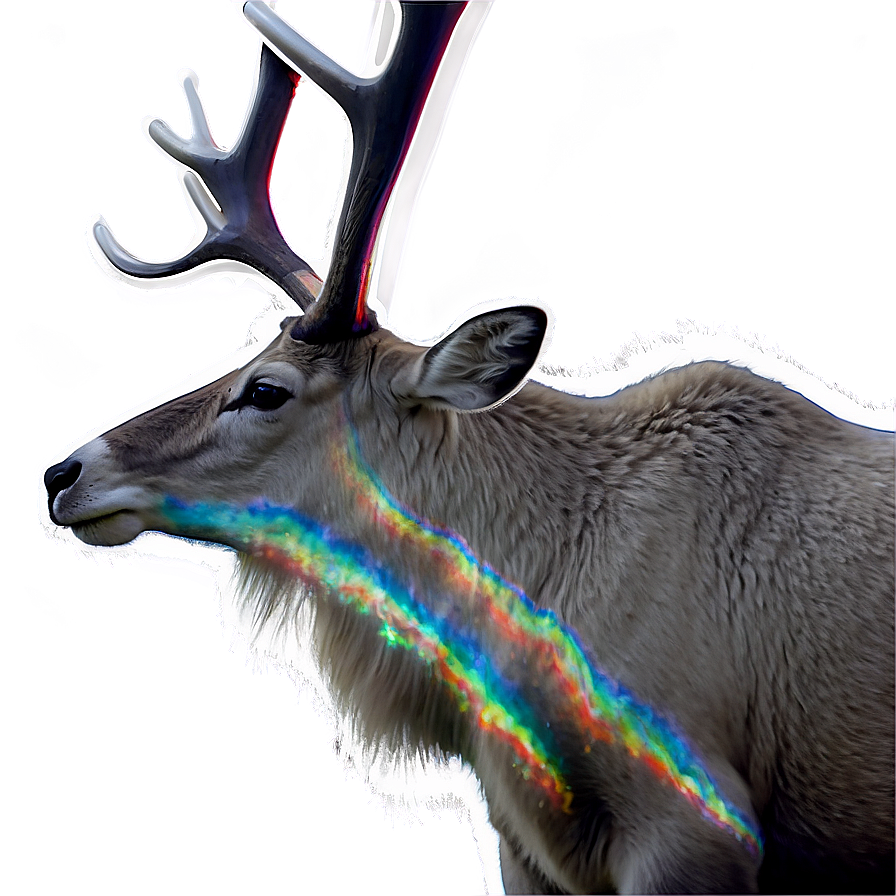 Caribou With Northern Aurora Png Ror PNG Image