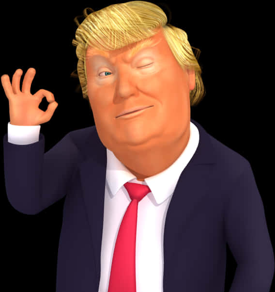 Caricatured_ Gesture_ Figure_3 D_ Render PNG Image