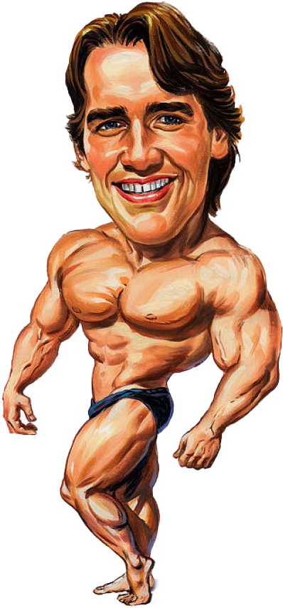 Caricatureof Muscular Figure PNG Image