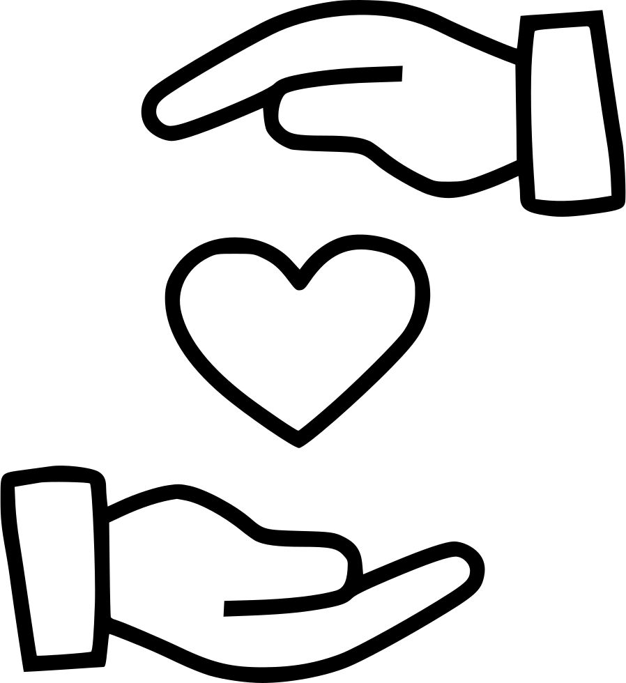 Caring Hands Heart Icon PNG Image