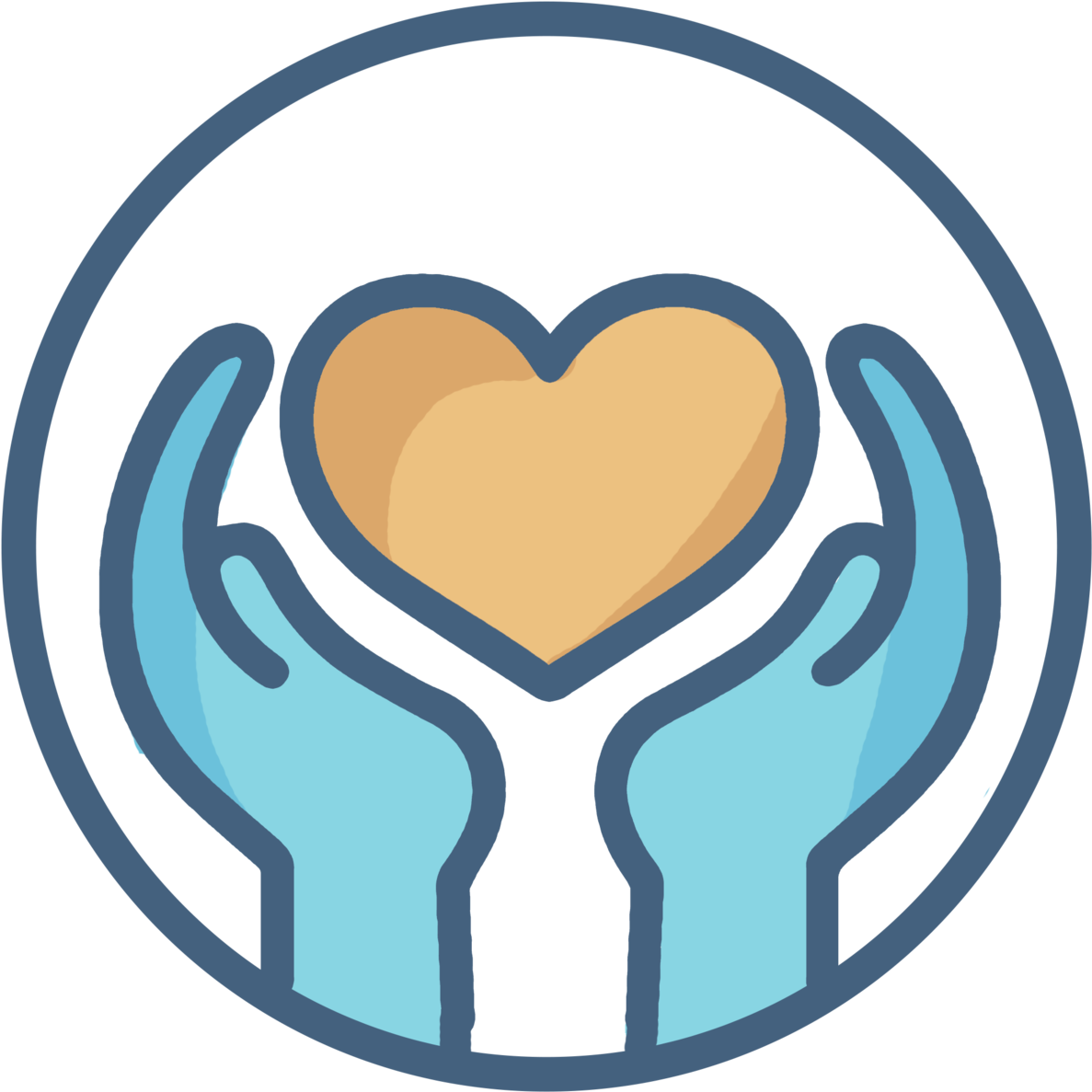 Caring Hands Heart Icon PNG Image