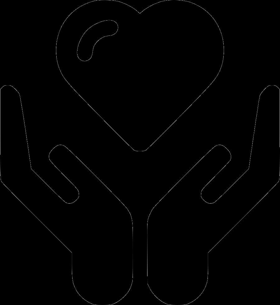 Caring Hands Heart Outline PNG Image