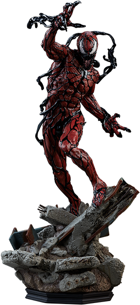 Carnage Statueon Rubble PNG Image