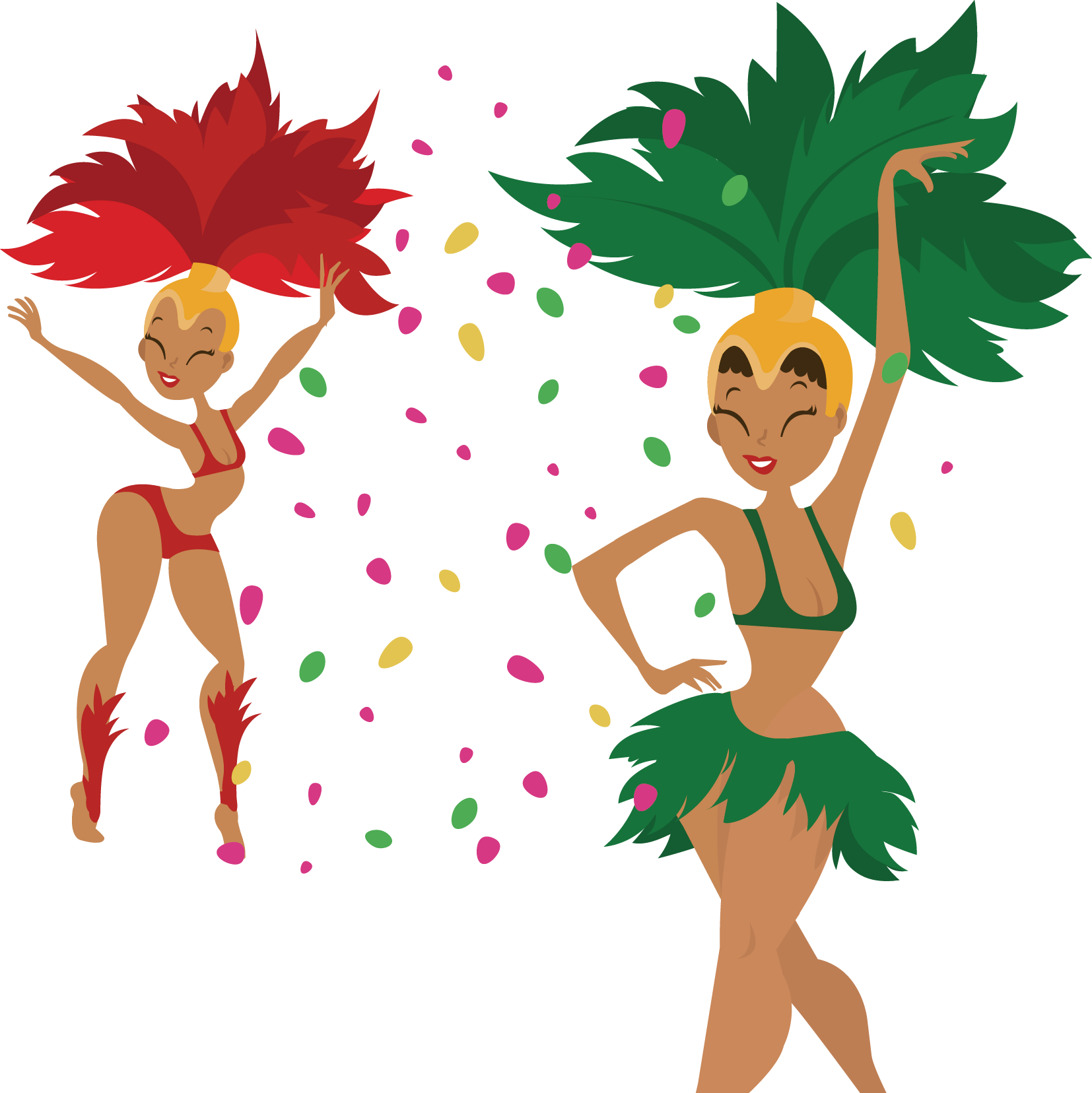 Carnival Dancers Illustration PNG Image