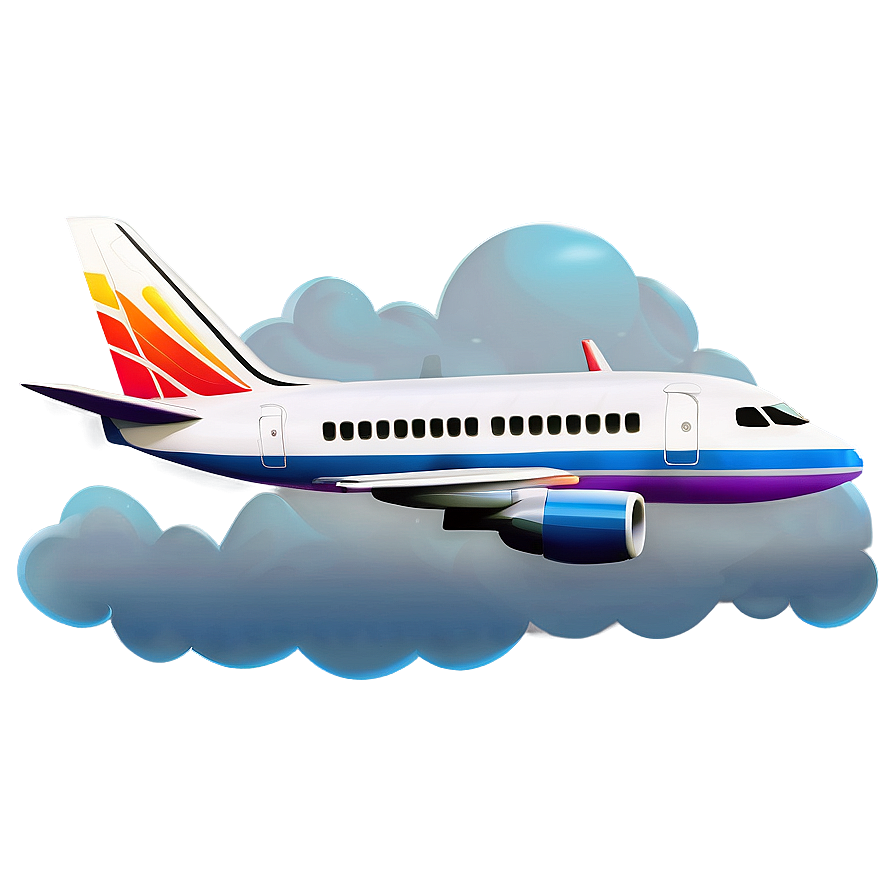 Cartoon Airplane In Clouds Png 06262024 PNG Image