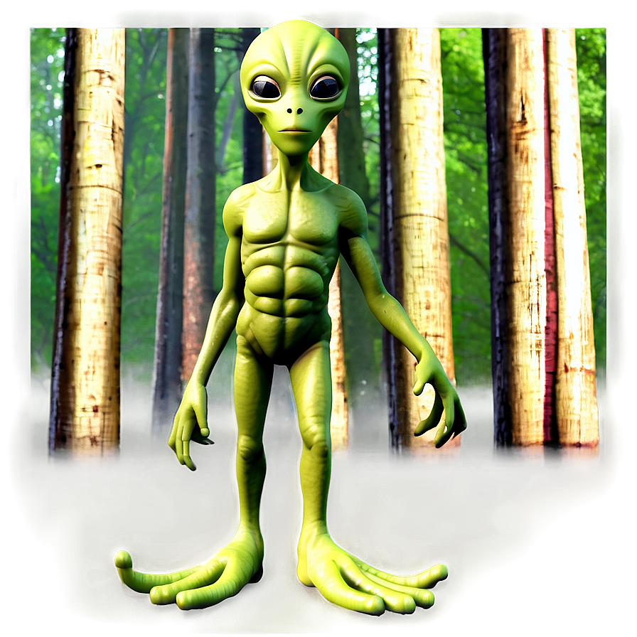 Cartoon Alien In Forest Png 06292024 PNG Image