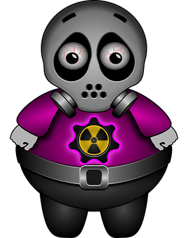 Cartoon Alien Radiation Symbol PNG Image