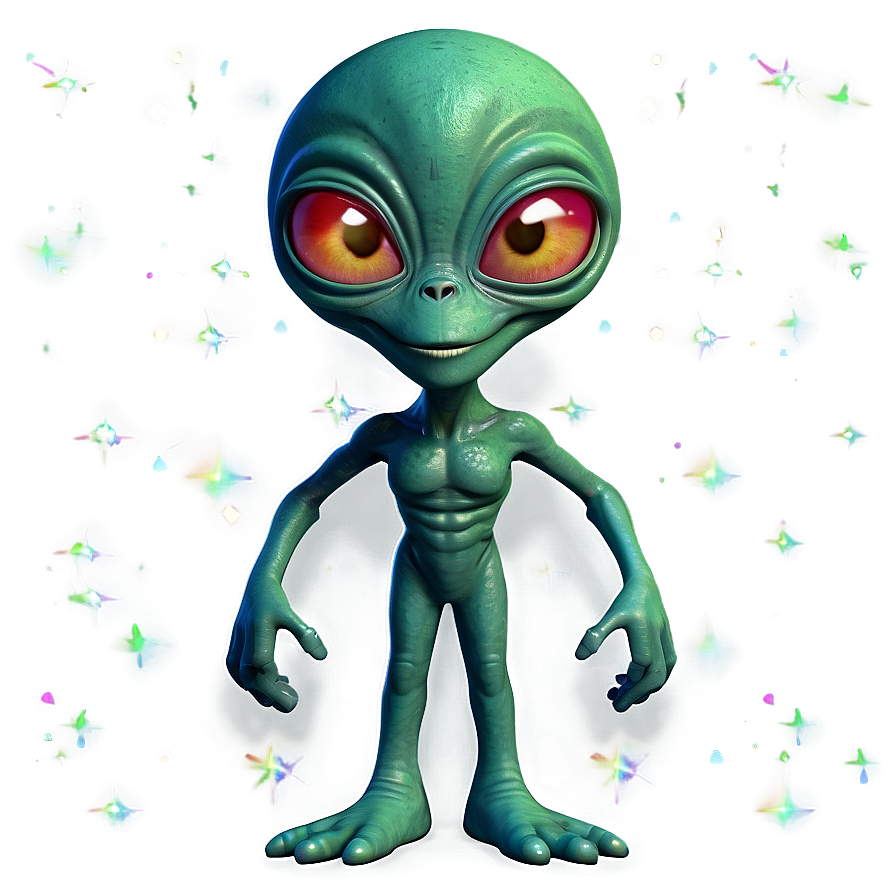 Cartoon Alien With Stars Png Ilu PNG Image