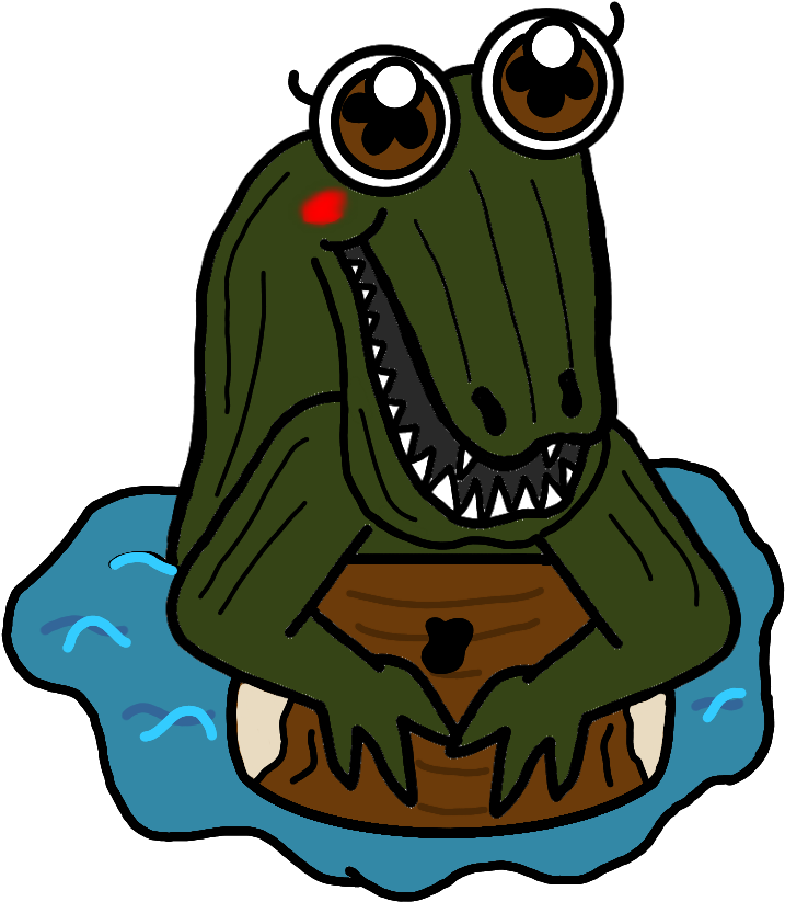 Cartoon Alligator In Water PNG Image