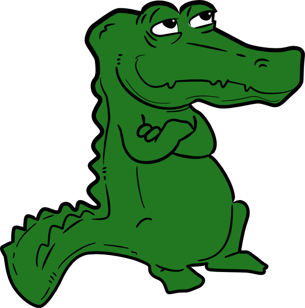 Cartoon Alligator Standing Confidently.png PNG Image