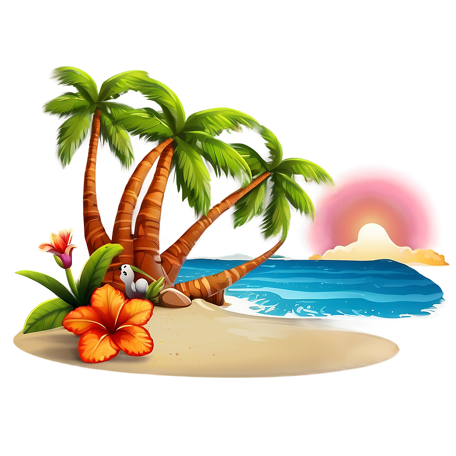 Cartoon Aloha Scene Png Dyh77 PNG Image