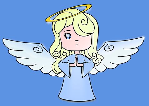 Cartoon Angel Praying Illustration PNG Image