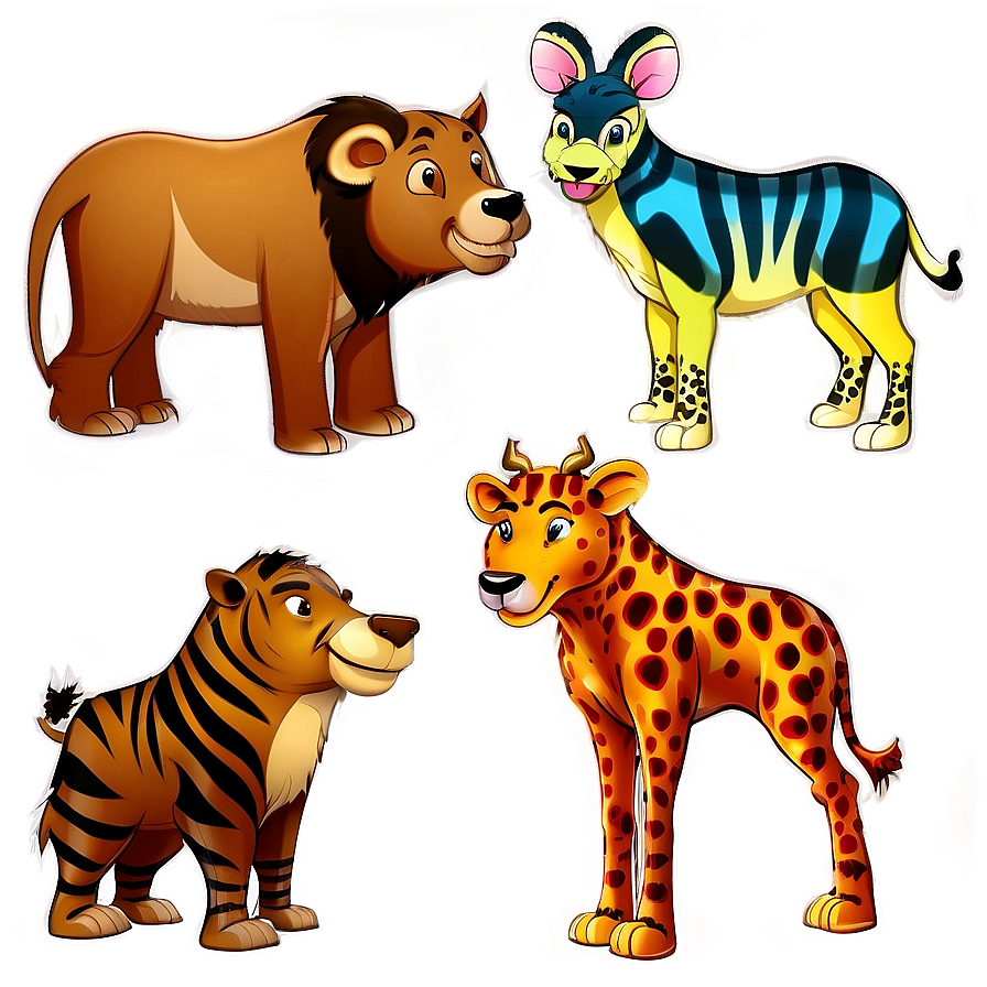 Cartoon Animals Png Qpw71 PNG Image