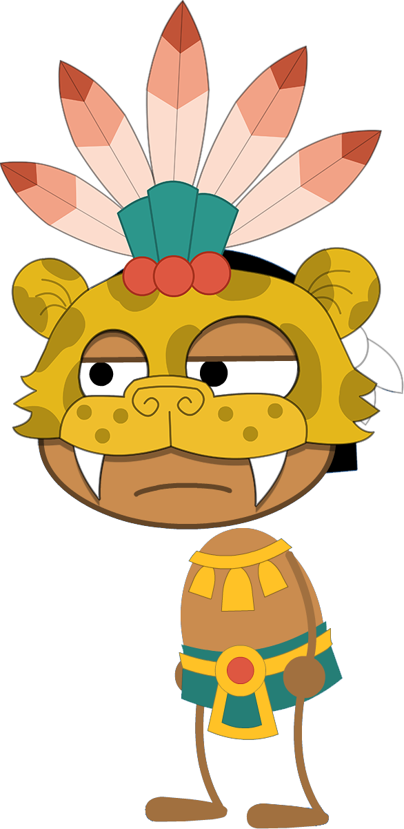 Cartoon Aztec Warrior Standing PNG Image