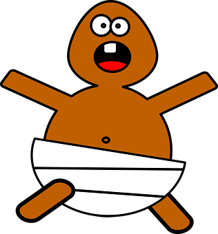 Cartoon Baby Diaper Dance PNG Image