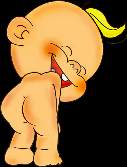 Cartoon Baby Picking Nose PNG Image