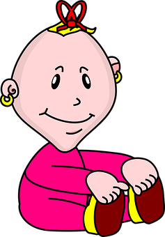 Cartoon Baby Sitting Smile.png PNG Image