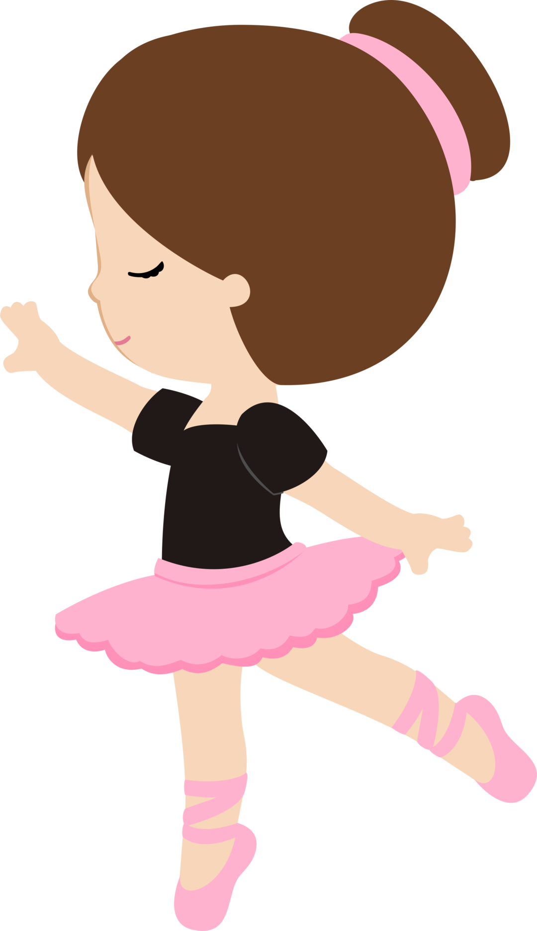 Cartoon Ballerinain Pink Tutu PNG Image