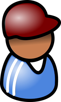 Cartoon Baseball Player Avatar PNG Image