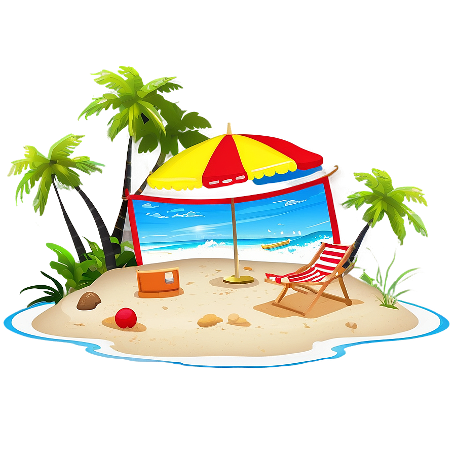 Cartoon Beach Scenes Png Ree47 PNG Image