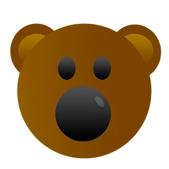 Cartoon Bear Face Emoji PNG Image