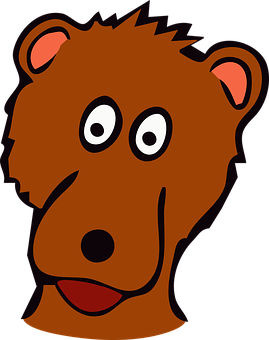 Cartoon Bear Face Graphic PNG Image