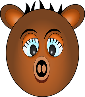 Cartoon Bear Face Graphic PNG Image