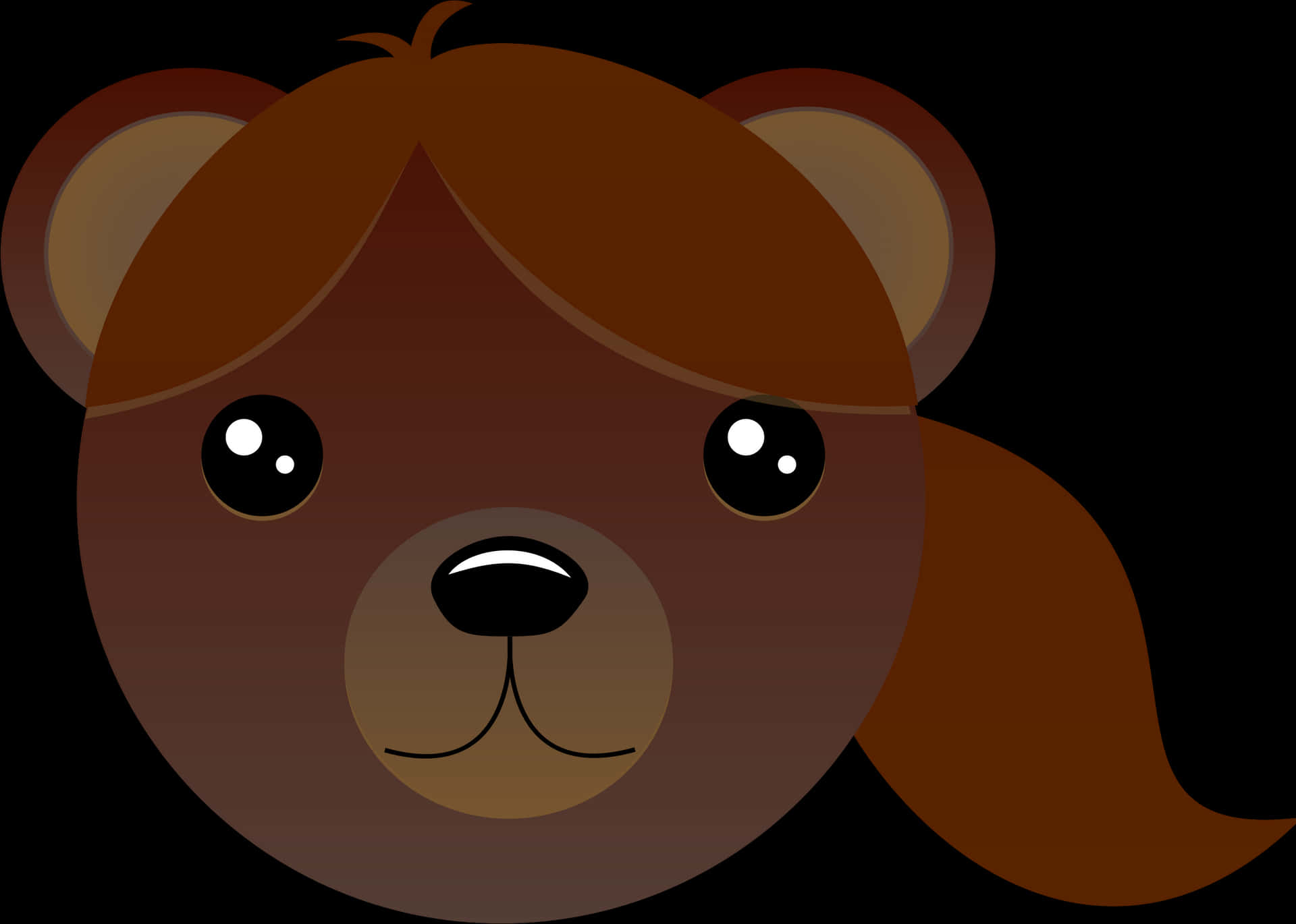 Cartoon Bear Face Graphic PNG Image