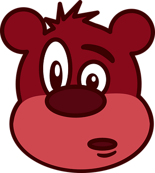 Cartoon Bear Face Vector PNG Image