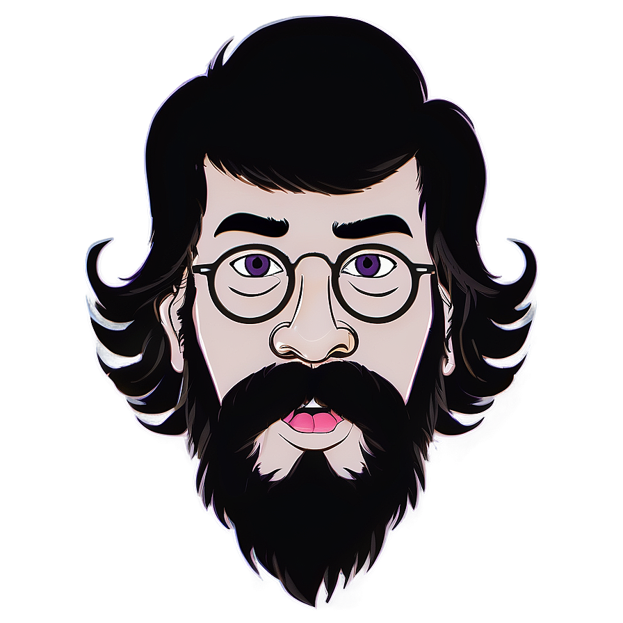 Cartoon Beard Outline Png Lgn39 PNG Image