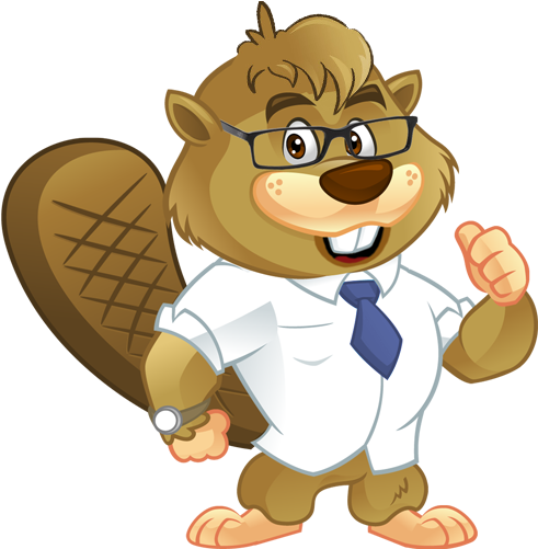 Cartoon Beaver Business Attire PNG Image