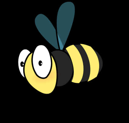 Cartoon Bee Black Background PNG Image