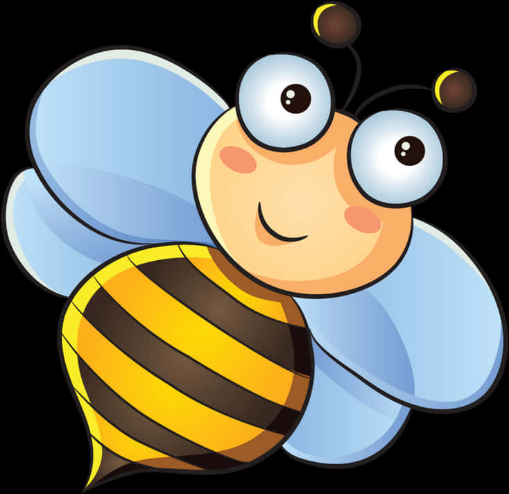 Cartoon Bee Smiling Graphic PNG Image