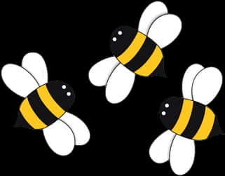 Cartoon Bees Vector Illustration PNG Image