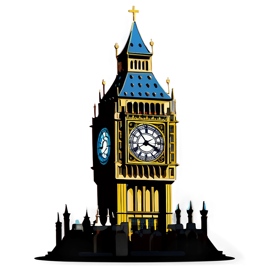 Cartoon Big Ben Png Qrf43 PNG Image