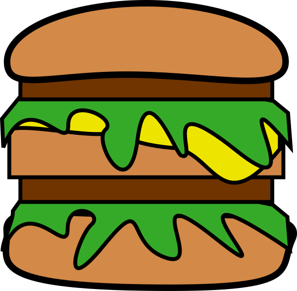 Cartoon Big Mac Burger Illustration PNG Image