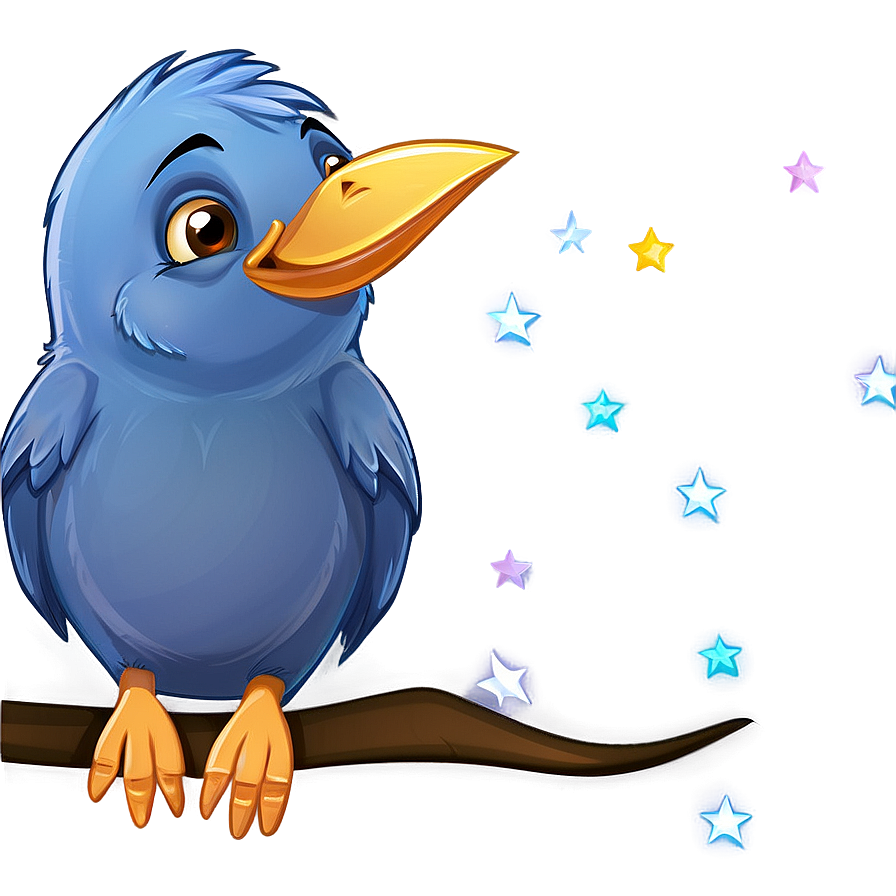 Cartoon Bird And Stars Png 62 PNG Image