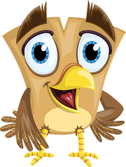 Cartoon Bird Character PNG Image