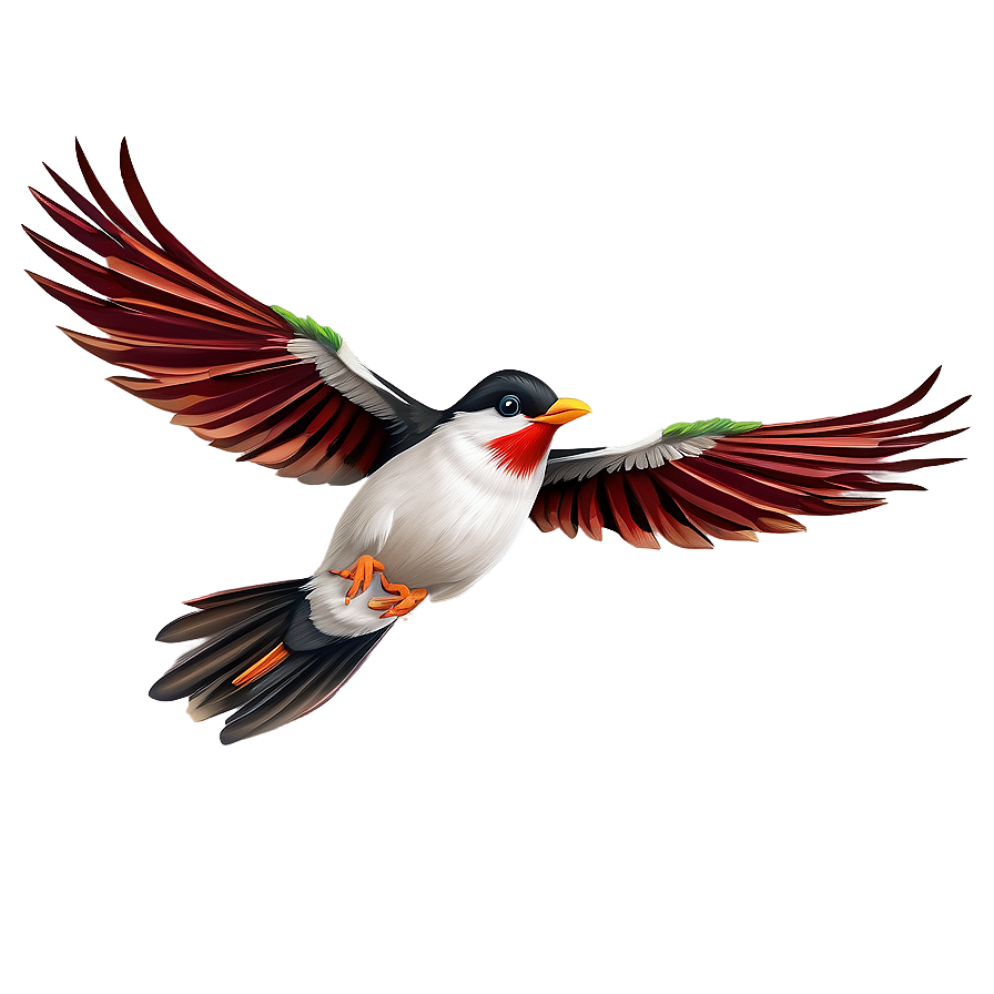 Cartoon Bird In Flight Png Okv4 PNG Image