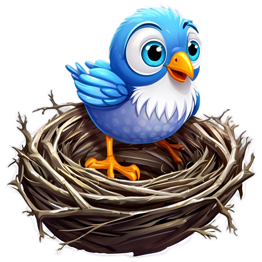 Cartoon Bird In Nest Png Aso PNG Image