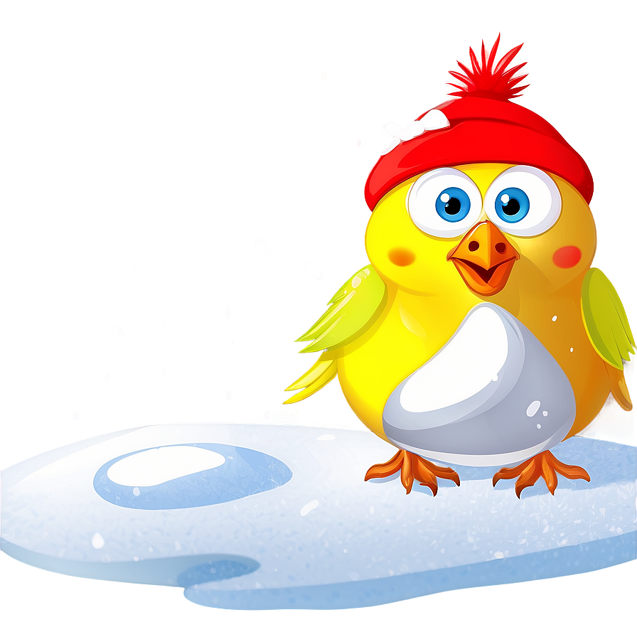 Cartoon Bird In Snow Png 50 PNG Image